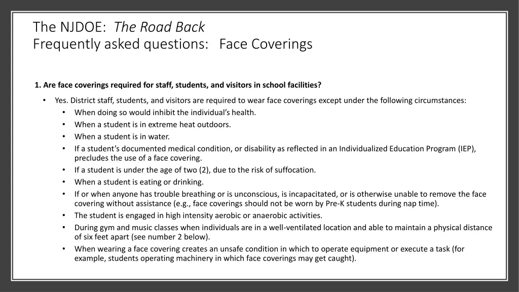 the njdoe the road back frequently asked