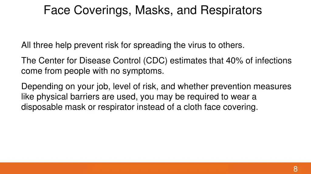 face coverings masks and respirators