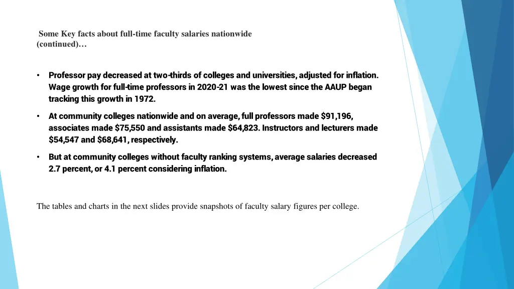 some key facts about full time faculty salaries 1