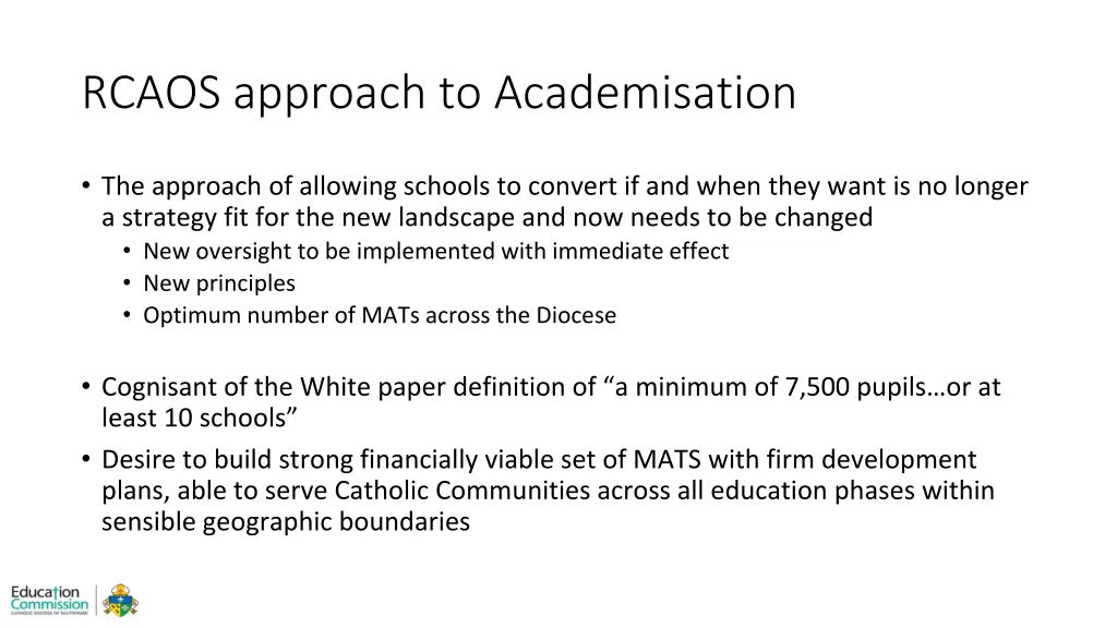 rcaos approach to academisation