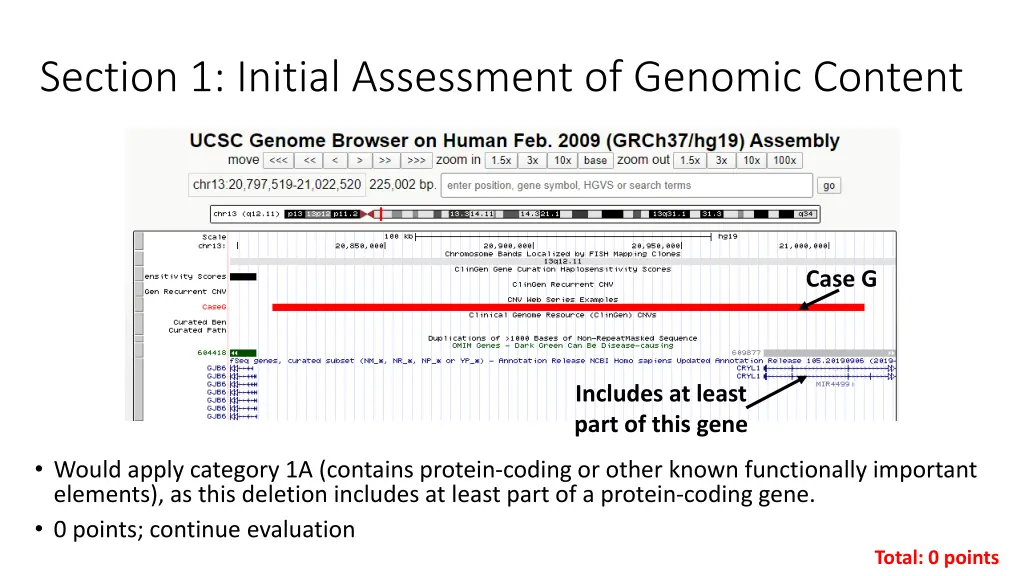 section 1 initial assessment of genomic content