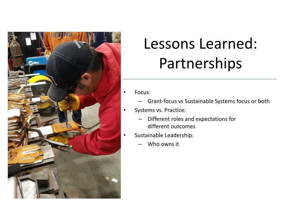 lessons learned partnerships