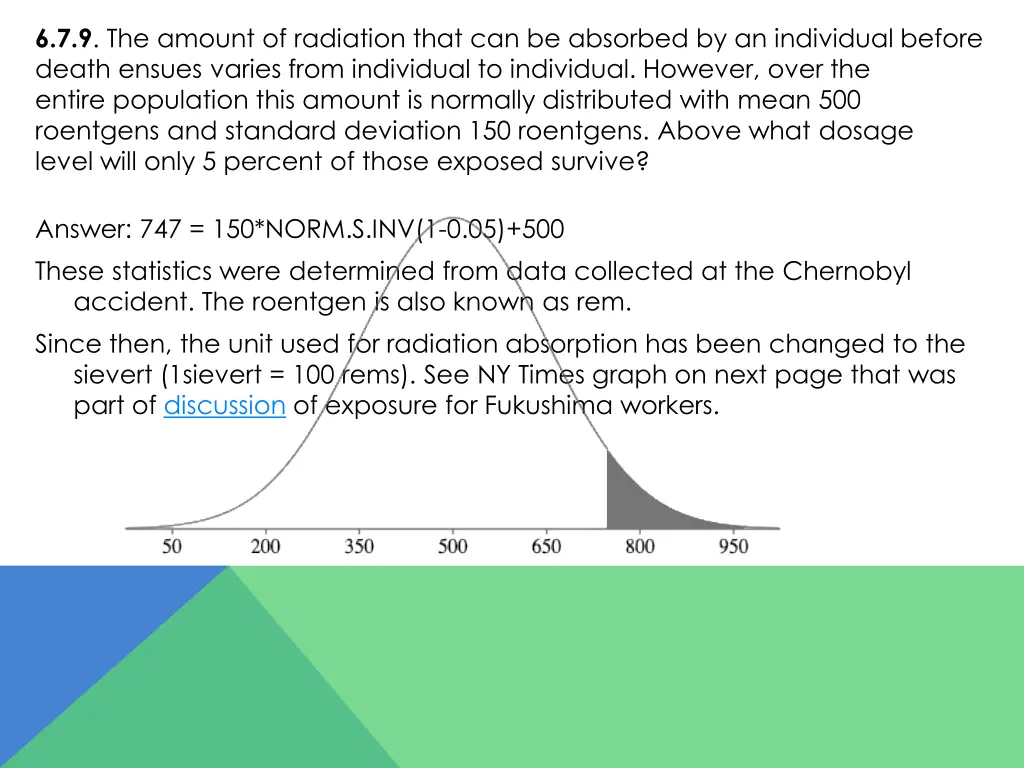 6 7 9 the amount of radiation that