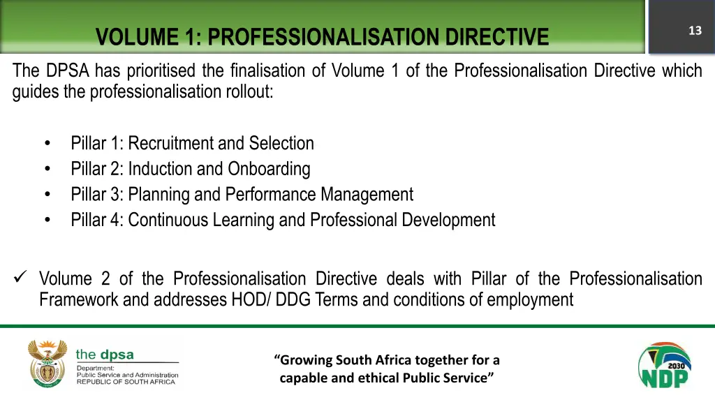 volume 1 professionalisation directive the dpsa