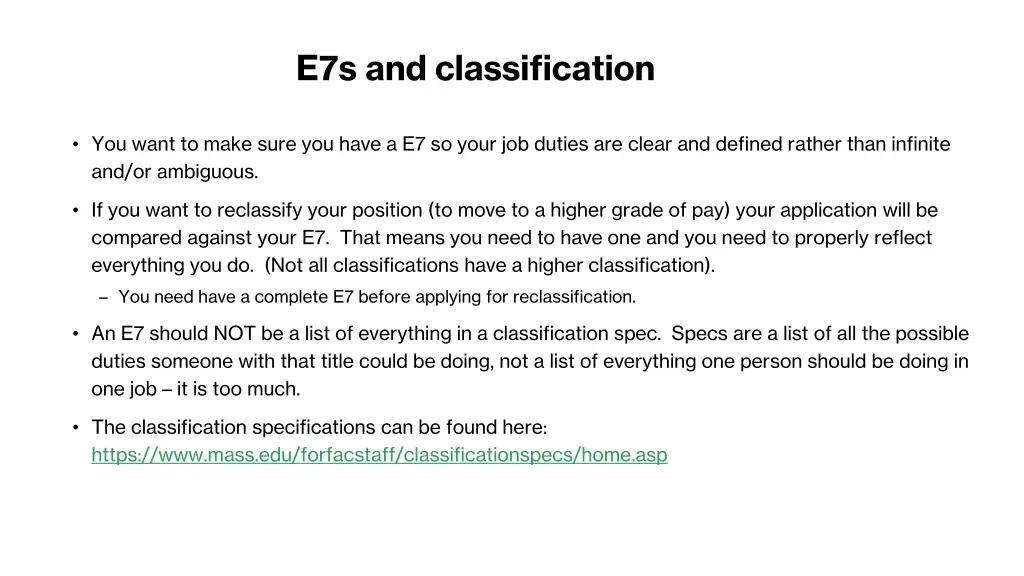 e7s and classification