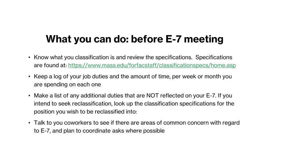 what you can do before e 7 meeting