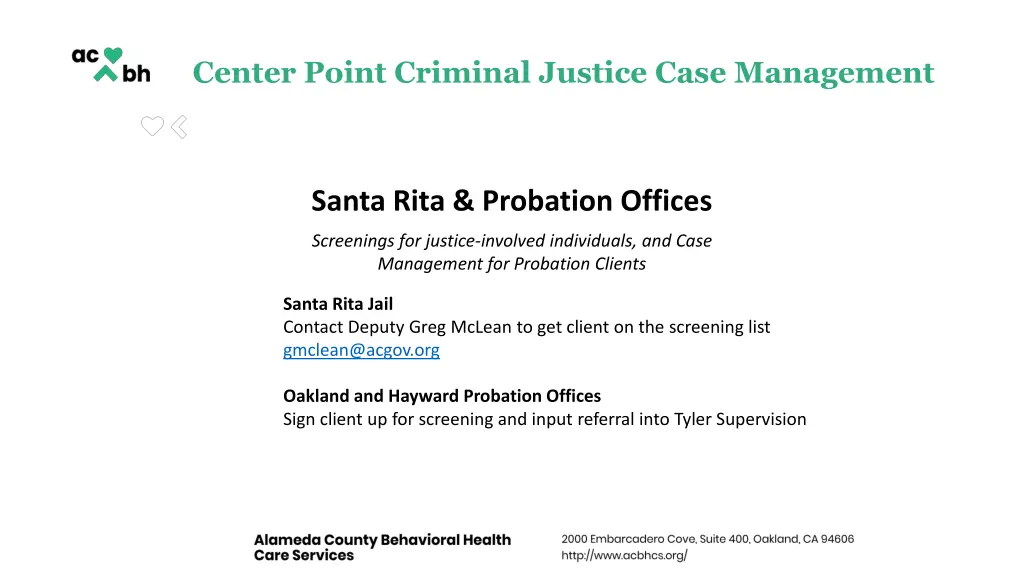 center point criminal justice case management