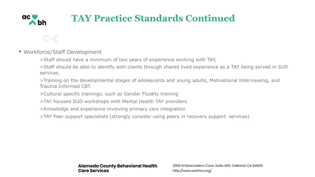 tay practice standards continued 4