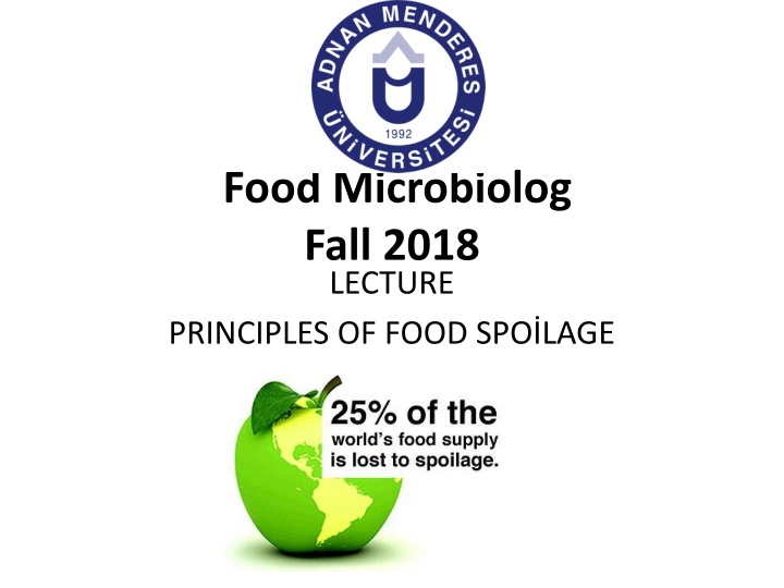 food microbiolog fall 2018 lecture principles