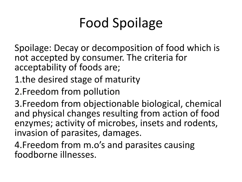 food spoilage