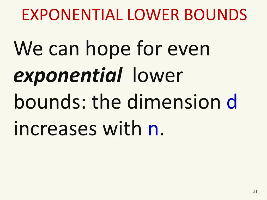 exponential lower bounds