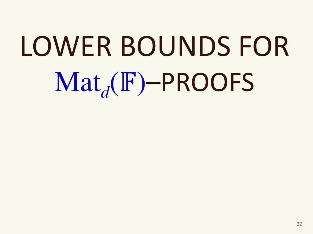 lower bounds for mat d proofs