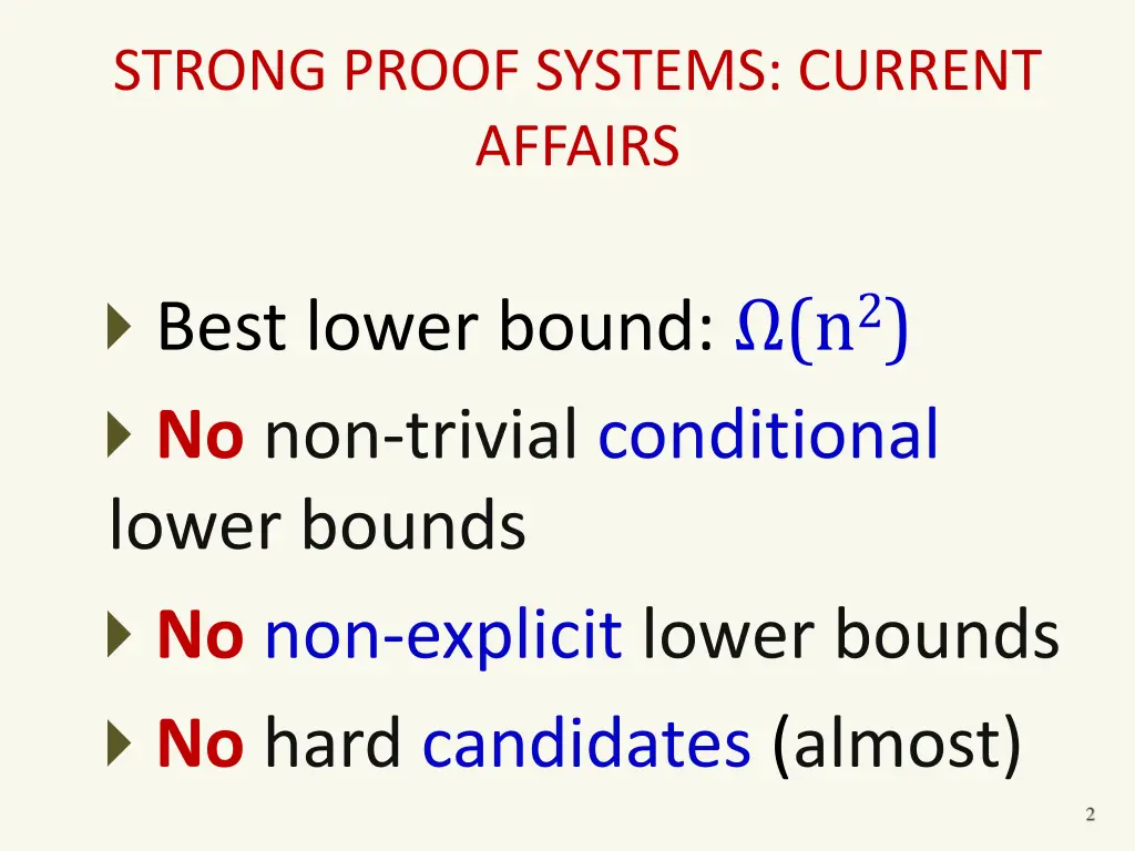 strong proof systems current affairs