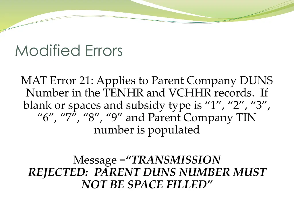 modified errors 2