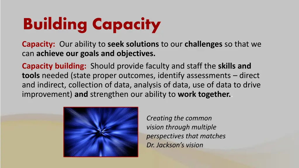 building capacity