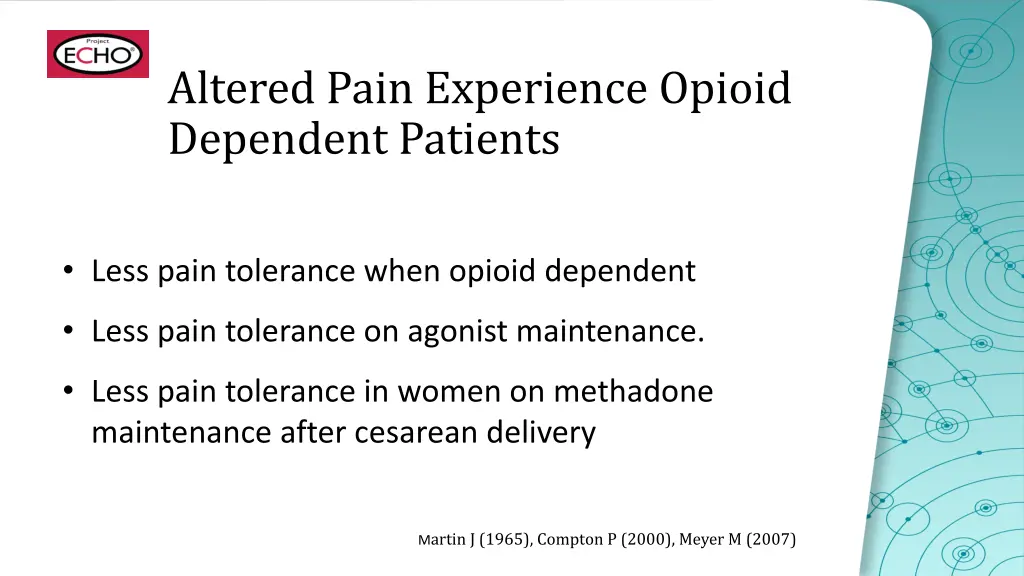 altered pain experience opioid dependent patients