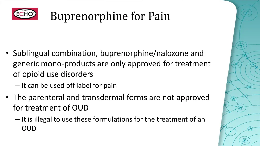 buprenorphine for pain