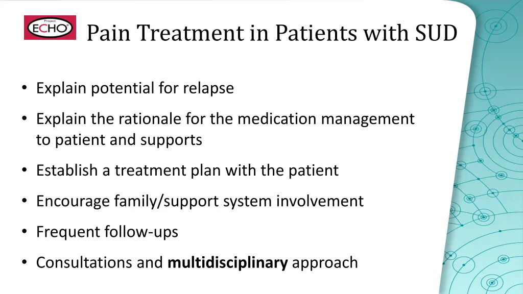 pain treatment in patients with sud