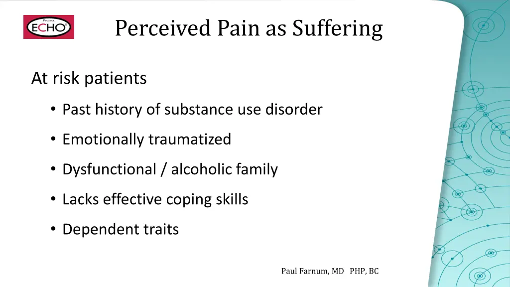 perceived pain as suffering