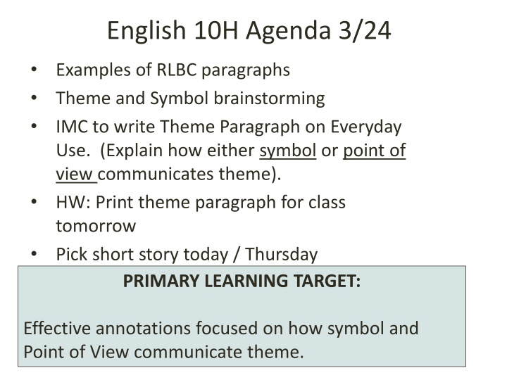 english 10h agenda 3 24