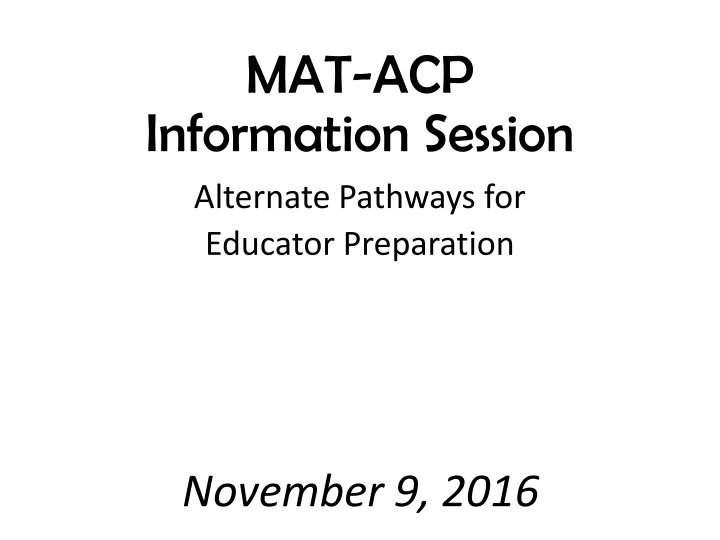 mat acp information session