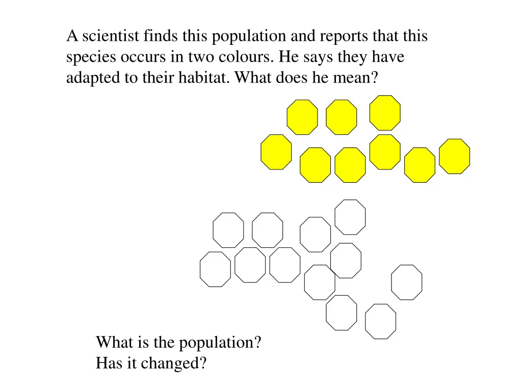 a scientist finds this population and reports