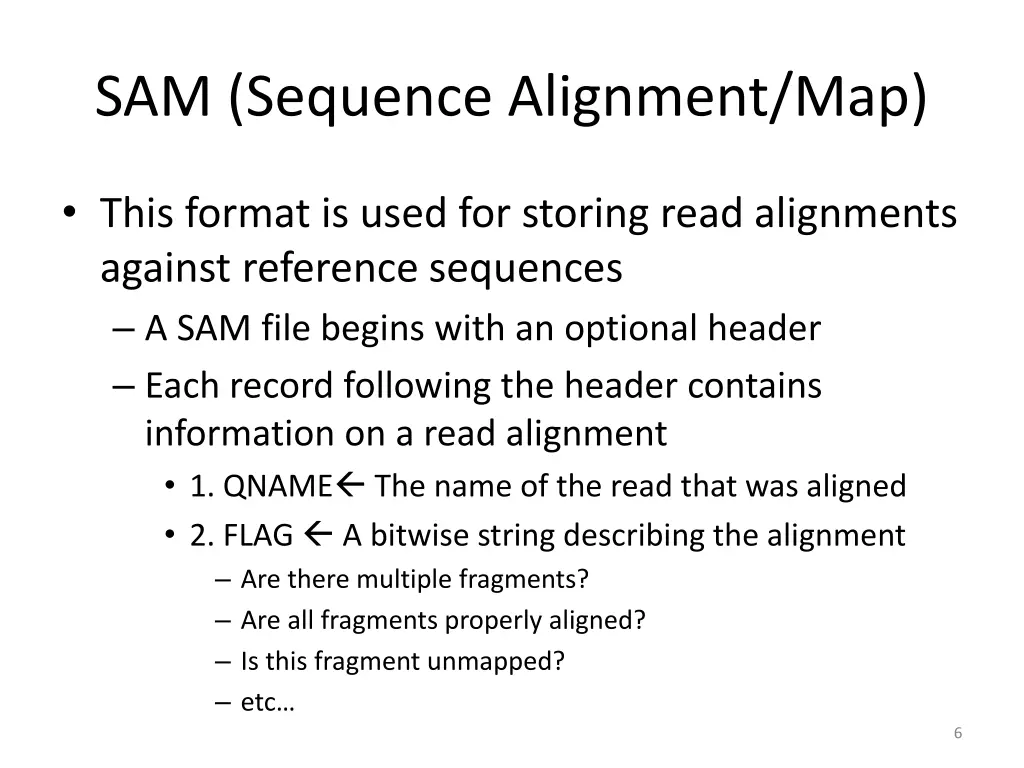 sam sequence alignment map