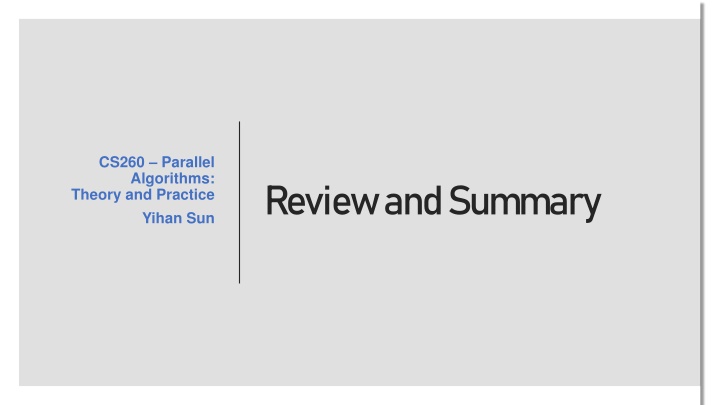 cs260 parallel algorithms theory and practice