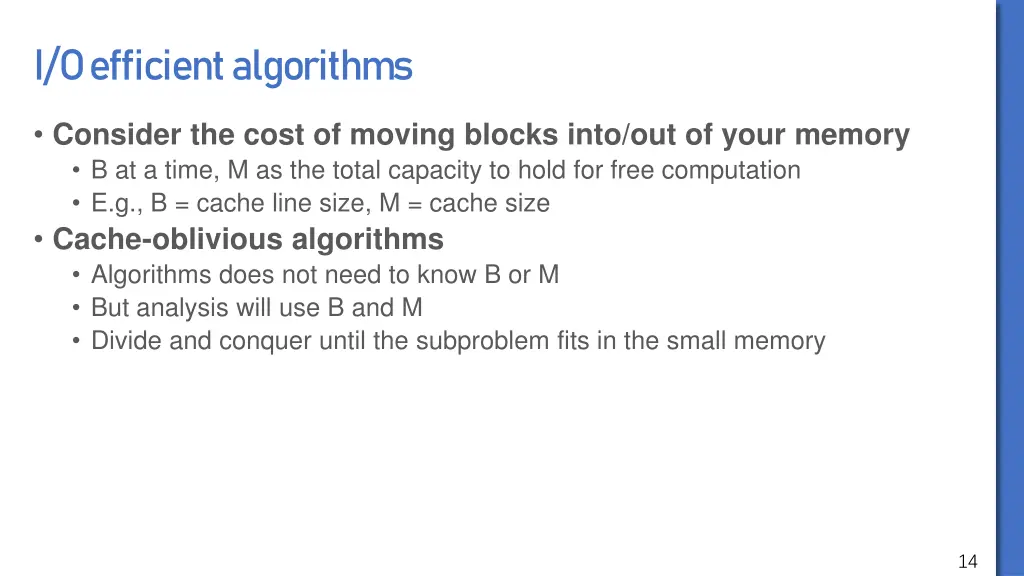 i o efficient algorithms