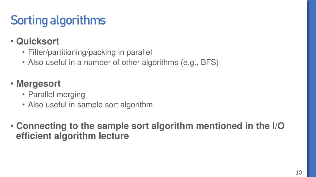 sorting algorithms