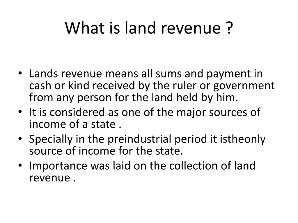 what is land revenue