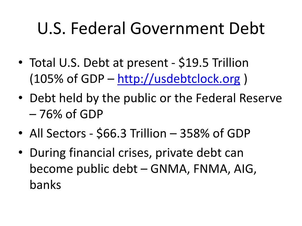 u s federal government debt