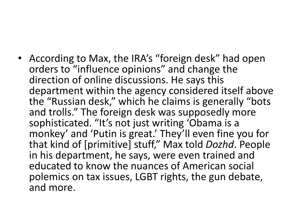 according to max the ira s foreign desk had open