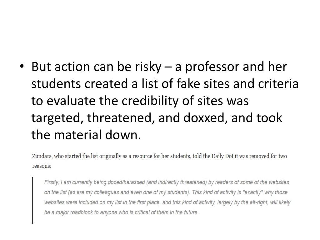 but action can be risky a professor