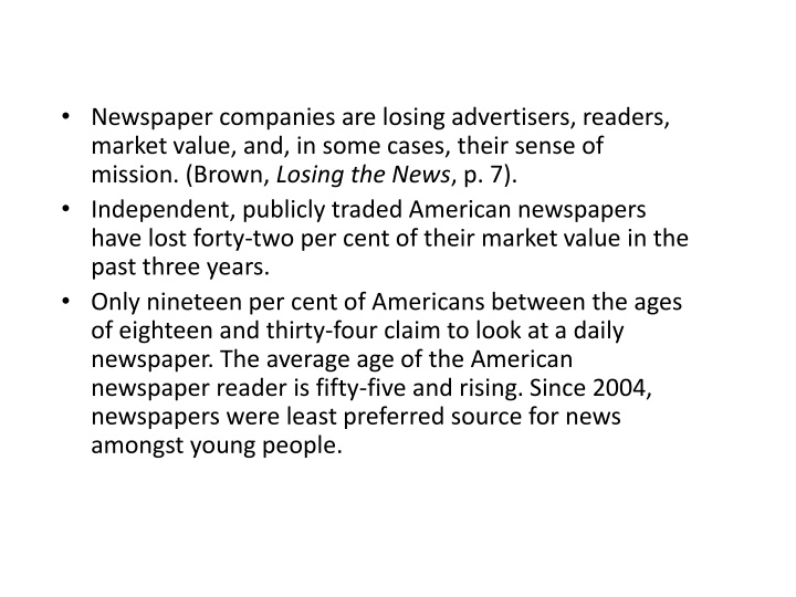 newspaper companies are losing advertisers