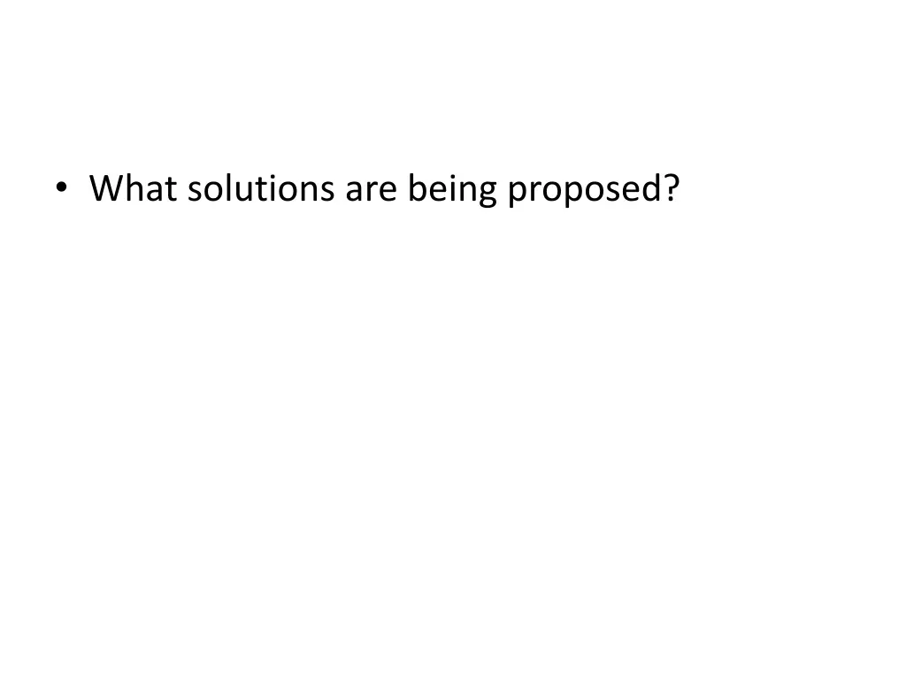 what solutions are being proposed