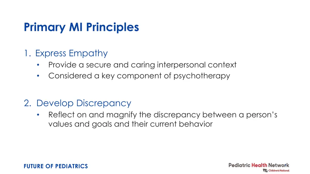 primary mi principles