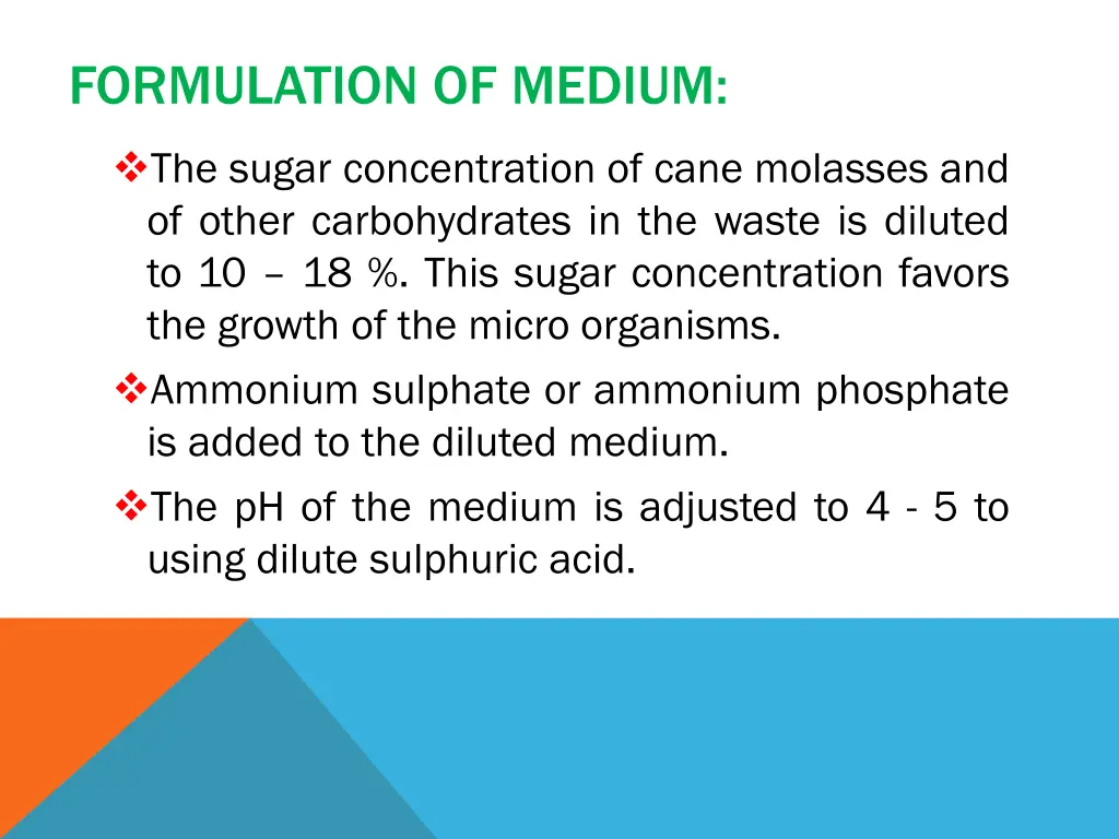 formulation of medium