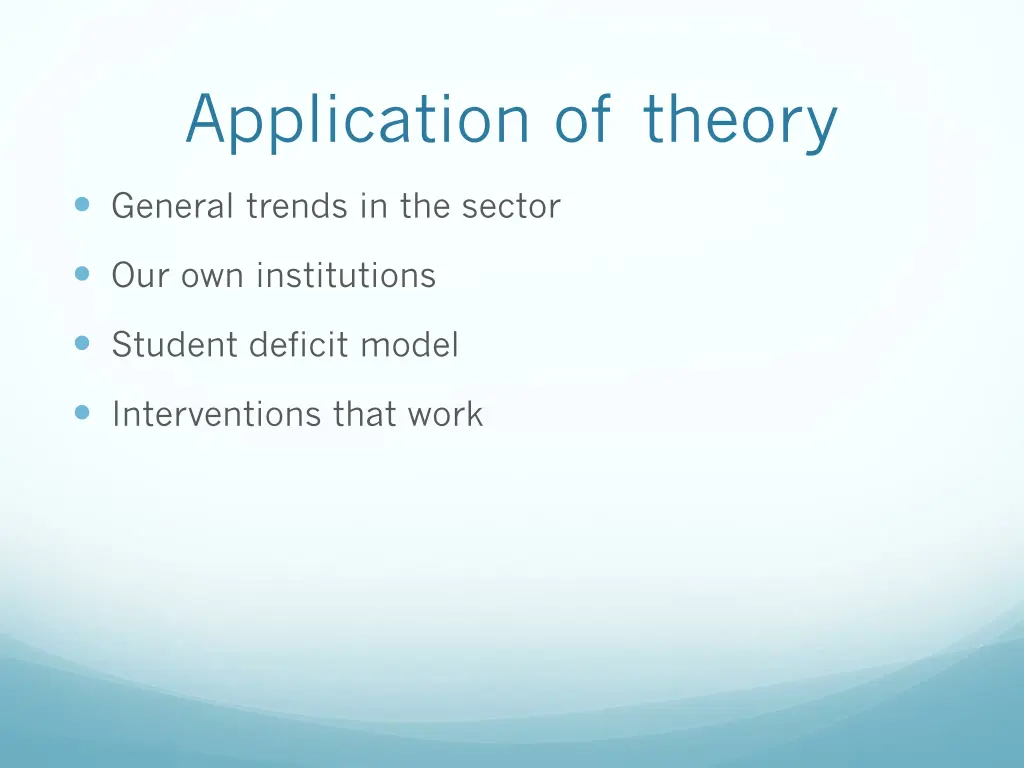 application of theory