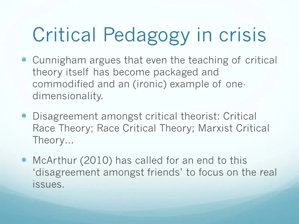 critical pedagogy in crisis