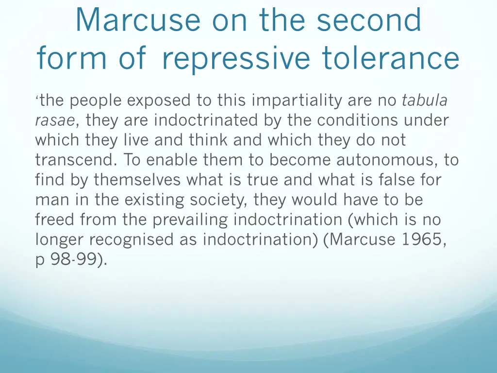 marcuse on the second form of repressive tolerance