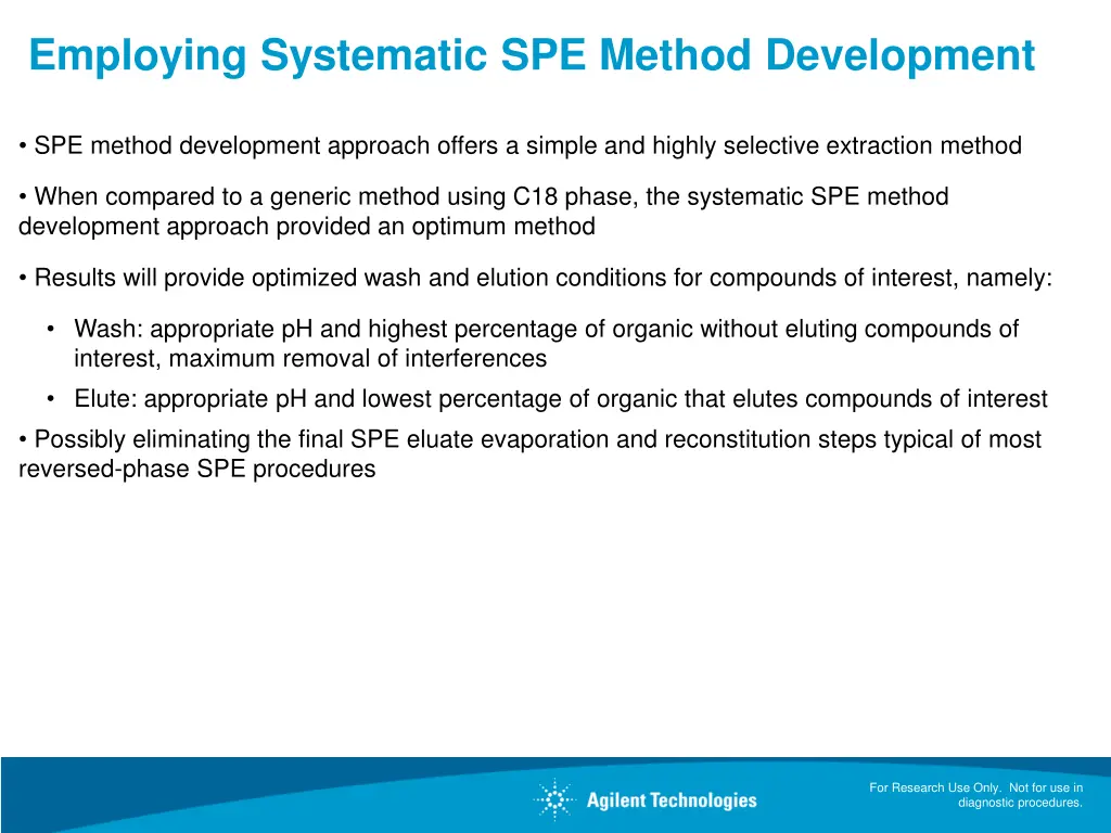 employing systematic spe method development