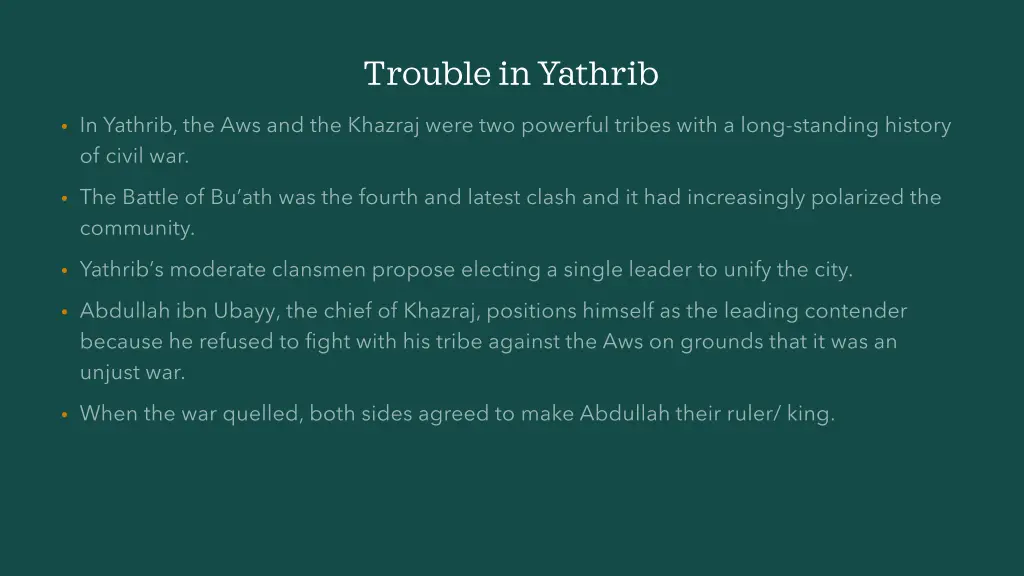 trouble in yathrib