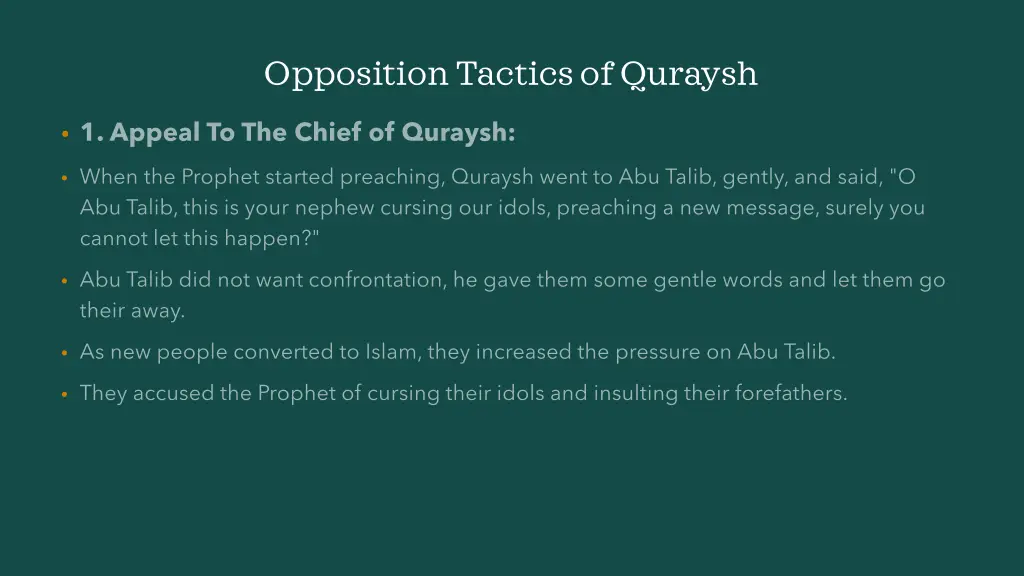 opposition tactics of quraysh