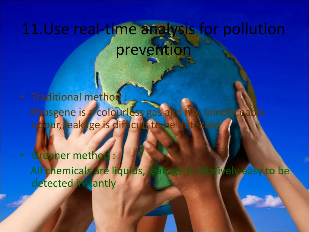 11 use real time analysis for pollution prevention