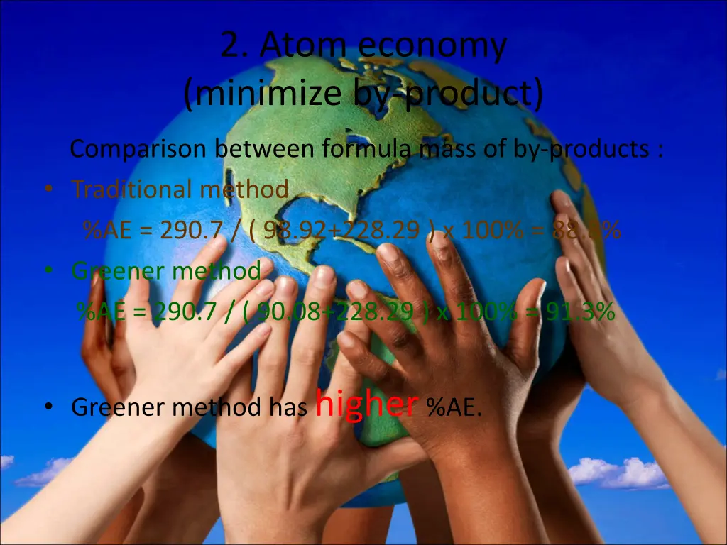 2 atom economy minimize by product