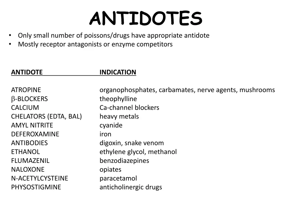 antidotes