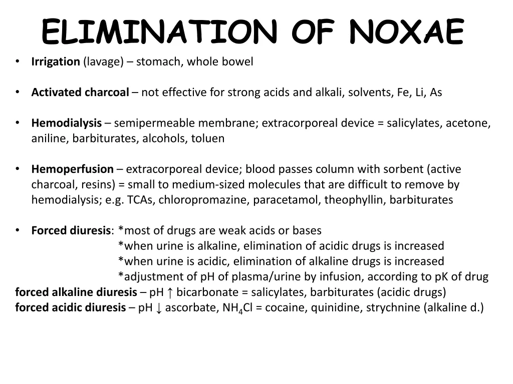 elimination of noxae irrigation lavage stomach