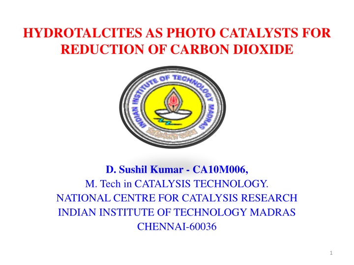 hydrotalcites as photo catalysts for reduction