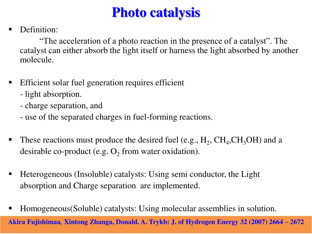 photo catalysis